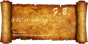Füzi Béla névjegykártya