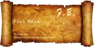 Füzi Béla névjegykártya